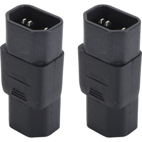 Adaptateur secteur IEC320 C14 vers IEC320 C21 (2 pièces) adaptateur d'alimentation pour PDU/UPS IEC320 C14 vers C21, 10-15 A, 125-250 V (1/5)