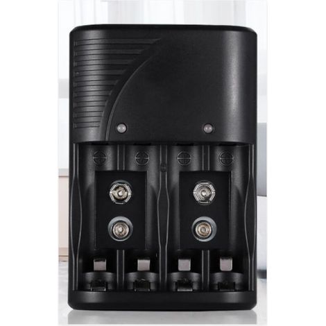 Universelles Direkt-Ladegerät für AA/AAA- und 9-V-Batterien, Ladegerät 6802 für AA-, AAA-, Ni-MH- und 9-V-Akkus mit Ladeanzeige