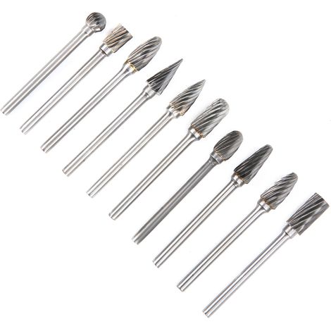 10-teiliges Set aus elektrischen Metallschleifern mit rotierenden Feilen und Bohrern zum Polieren und Schleifen (1/5)