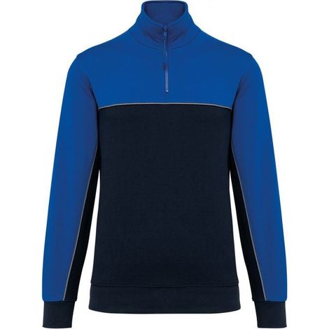Felpa eco-responsabile con collo a zip WK. Designed To Work Marina / Blu Reale XXL
