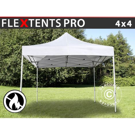 Pop up gazebo FleXtents PRO 4x4 m White, Flame retardant