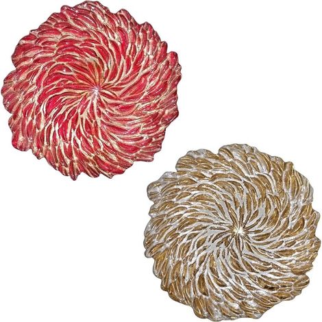 Vassoio centrotavola piatto sottopiatto oro rosso oggetti per casa idea regalo - colorigenerali: ORO (1/5)