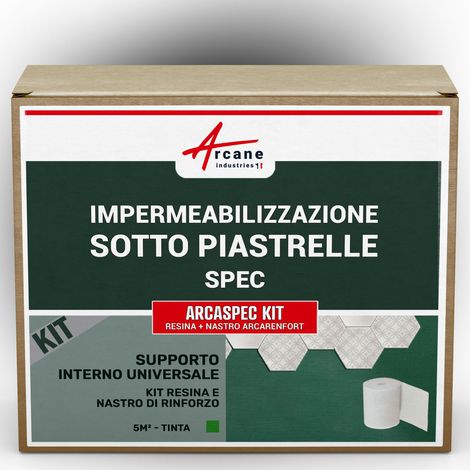 Guaina impermeabilizzante per doccia a pavimento, applicazione sotto le piastrelle - Kit SPEC ARCASPEC con NASTRO ARCABAND - 5 m² - ARCANE INDUSTRIES