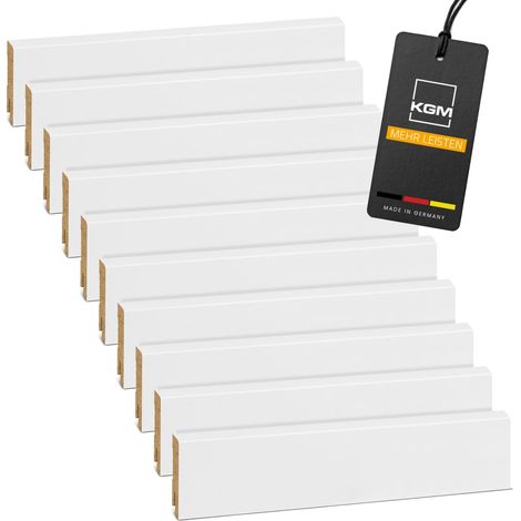 KGM Sockelleiste abgeschrägt MDF weiß foliert 16x58 – 24m (10 St)