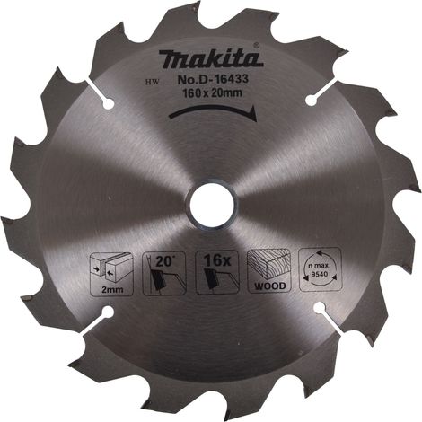 MAKITA D-16433 Circular saw blade 160mm x 20mm x 16T