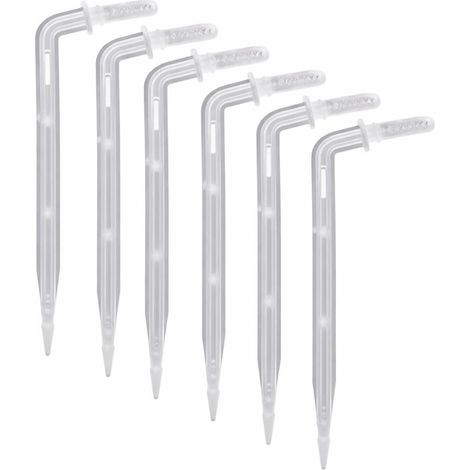 Arrosage Goutte à Goutte Goutteurs Irrigation 4/6 mm Piquets Goutte à Goutte 10 cm Emetteurs Arrosage Jardin Systeme Irrigation 50 Pieces Blanc (1/4)