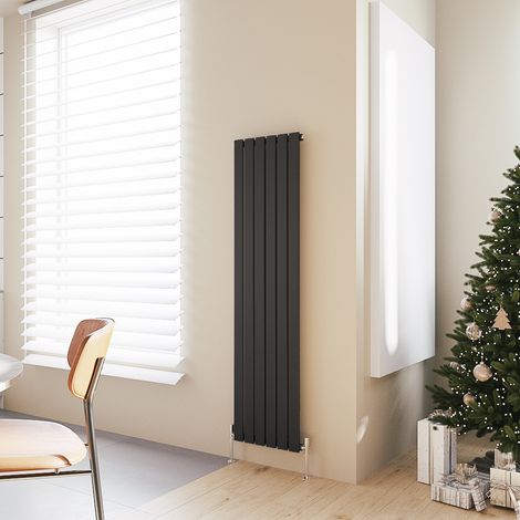 Acezanble Vertical Flat Panel Radiator Central Heating Rad 1600x408mm Single Black