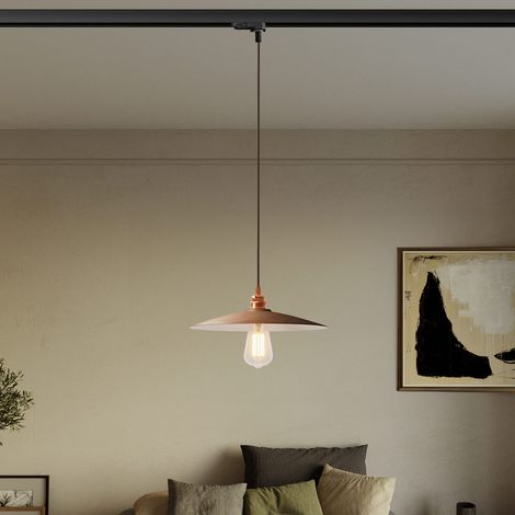 Creative Cables - Candeeiro suspenso com abajur em cerâmica Placa de calha - lâmpada não incluída