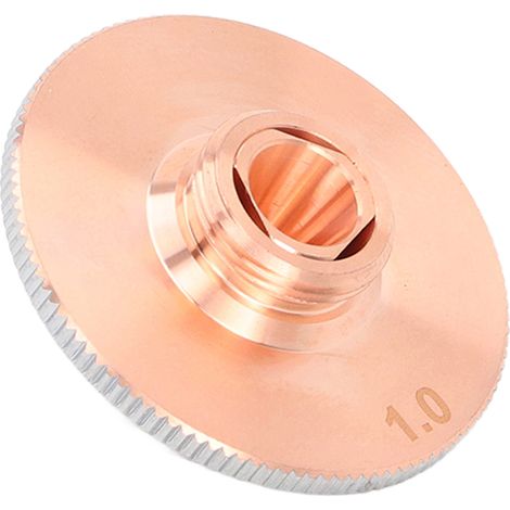 Buse laser double couche, ouverture de 1,0 mm, tête de coupe en cuivre chromé de rechange