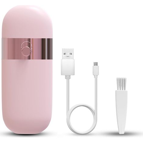Tagliacapelli compatto da donna con LED, ricaricabile tramite USB, rosa, portatile, indolore e delicato. - AquaForge (1/5)