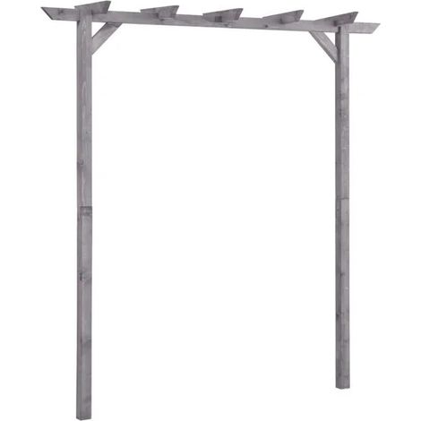 Pergola de jardin grise en pin imprégné 200 x 40 x 205 cm (1/5)
