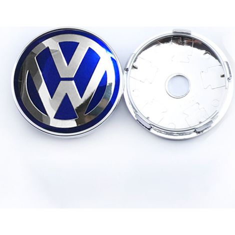 4 Stück 60-mm-Radkappen für Volkswagen, Felgenmittelabdeckung mit Autologo, Tuning-Zubehör für Autoräder.