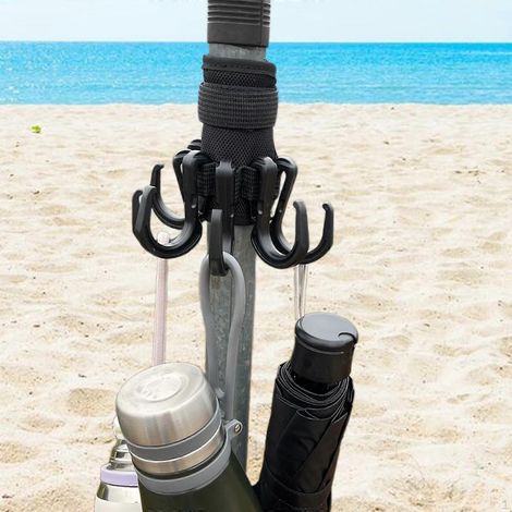 Accessoires pour parasol de plage : crochet de suspension, support antidérapant pour lunettes ( ) (1/4)