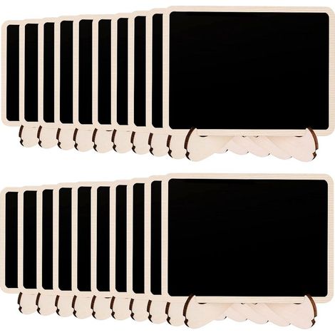 Mini-Tafel – Naturholz – 10 x 7,6 cm – Abnehmbarer Ständer – Für Eventdekoration, Hochzeiten, Geburtstage, Büro, Küche – 20er-Pack (1/5)