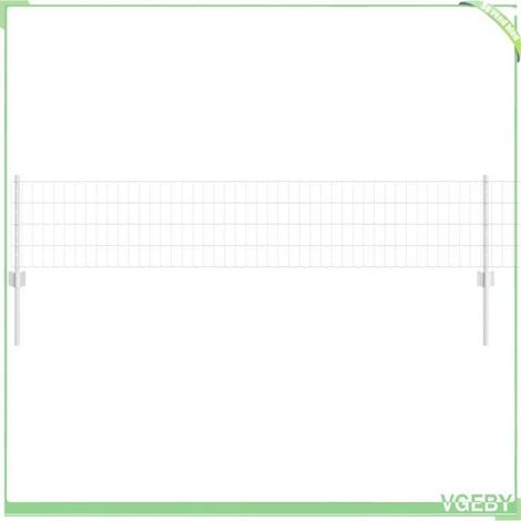 Kit clôture extérieure acier argent 25 m x 40 cm avec 11 poteaux – finition anti-rouille (1/5)