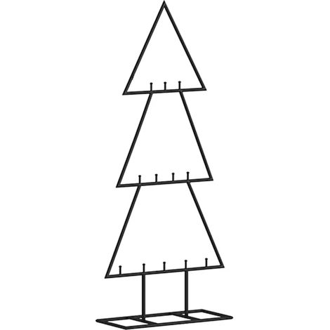 Albero di Natale Albero natalizio Albero festivo Decorativo in Metallo Nero 60 cm (1/5)