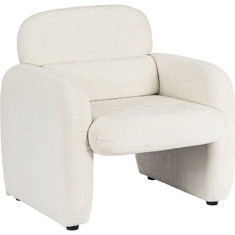 Poltrona lounge "Cozmo" in tessuto screziato - 78 x 79 x 77 cm - Crema