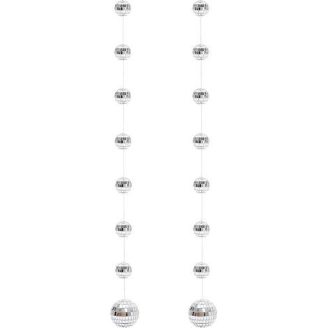 hängende Discokugel-Girlanden für Bar, Party und Weihnachtsdekoration. – 150,00 x 5,00 x 5,00 cm – Silber (1/3)