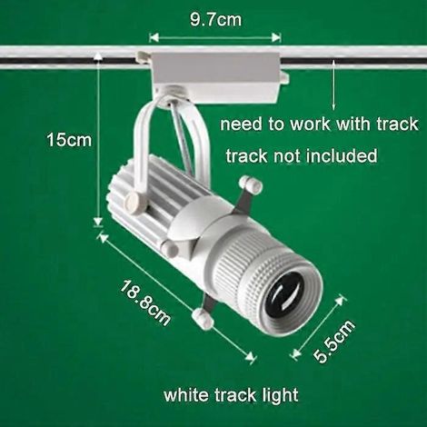 Spot LED sur rail à ouverture réglable faisceau variable 5/7/10/15 W pour bar restaurant magasin commerce - blanc - 5 W 4000 K (1/5)
