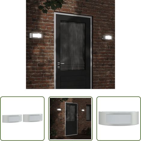 Éclairage extérieur - Appliques murales d'extérieur 2pcs argenté acier inoxydable (1/5)