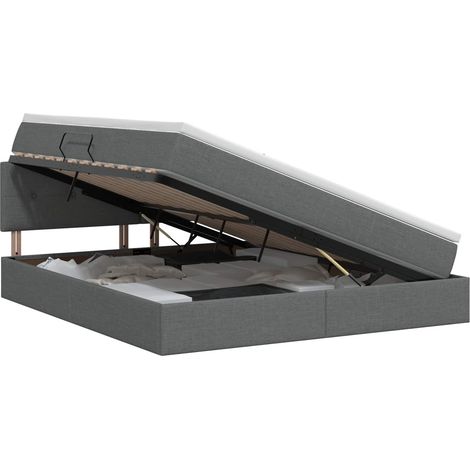 Maison Exclusive - Letto con contenitore e materasso Grigio Scuro 140 x 200 cm (1/5)