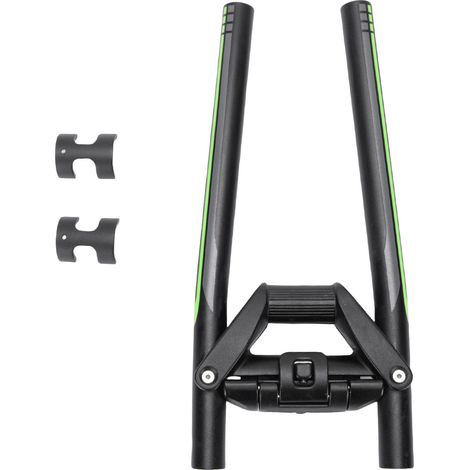 Hochfester, klappbarer Fahrradlenker mit Schnellspannklemme, Ersatzteil für 25,4/31,8 mm Vorbau, schwarz/grün (1/5)