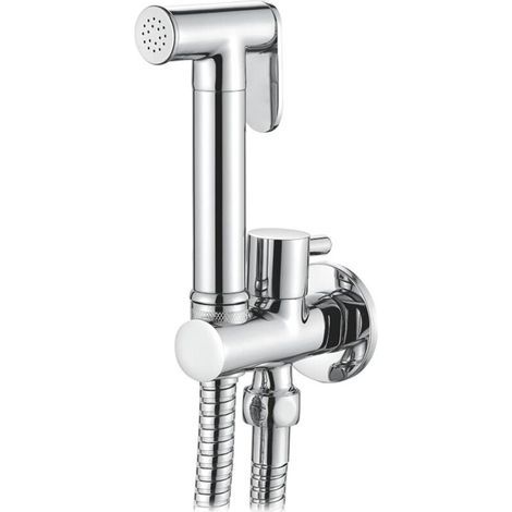 Ibergrif, Douche Toilette Encastré Kit Avec Flexible, Support, Douchette, Chromé, Argent (1/5)