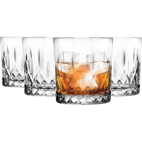 Lot de 4 verres à whisky 280 ml Rhum Gin Bourbon Cocktail Verres à whisky Verres à boire coupés Passent au lave-vaisselle (1/5)