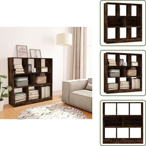 Bibliothèque Chêne fumé 97,5x29,5x100 cm Bois d'ingénierie - Bibliothèque - Meuble De Rangement - Étagère - Armoire À Livres - Mobilier Intérieur (1/5)
