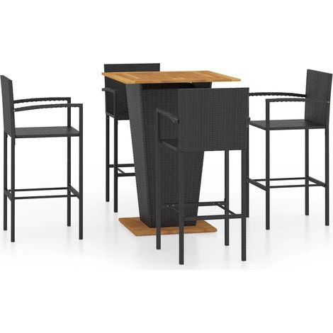 Maison Exclusive - Set Bar da Giardino 5 pz Nero (1/5)