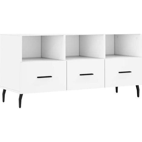 Mobile TV multimediale scaffale per televisione televisore buffet sala da pranzo soggiorno camera da letto 102 x 36 x 50 cm derivati del legno bianco 020025590