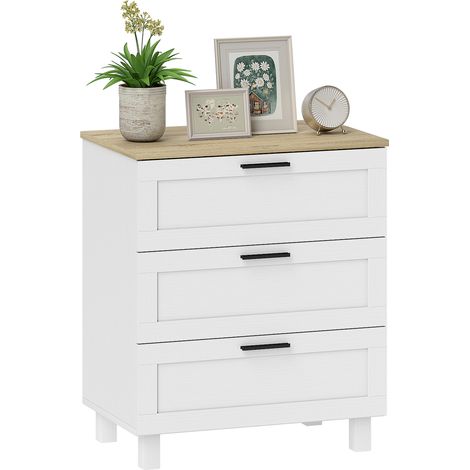Commode moderne 3 tiroirs en bois, 60x38x71 cm, version pratique (1/5)