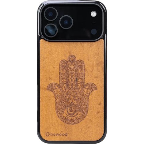Funda de madera Bewood para iPhone 17 Pro Max hamsa imbuia (1/5)