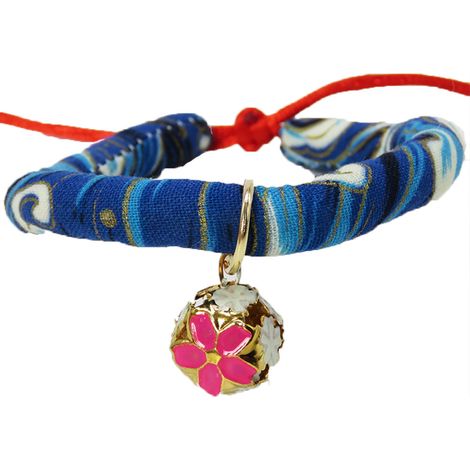 Collier Pour Chat Et Chien - Tissu Réglable Avec Imprimé Cravate Et Grelot - Taille S (1/2)