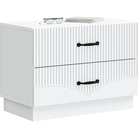 Comodino Armadio da Notte Mobiletto da notte con cassetto Bianco 62 x 34,5 x 44,5 cm (1/5)