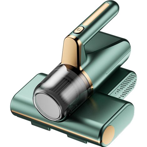 Aspirateur anti-acariens sans fil rechargeable, aspiration puissante multifonction protection santé UV, nettoyeur de lit vert (1/5)
