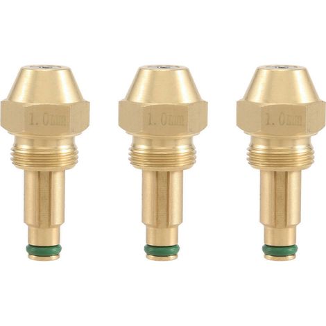 Compatible avec 3 buses de brûleur à huile usée : buse à brouillard d'huile, buse d'atomisation d'air, siphon à jet de brûleur à huile, buse à huile à cône complet, 1,0 mm. (1/5)