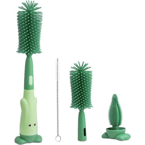 brosse Biberon En Silicone, Brosse De Nettoyage De Biberon 3 En 1, Brosse Biberon Et Ttines Pour Biberons De Toutes Tailles, Durable, Sans Bpa, (1/5)
