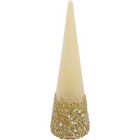 ALBERO DI NATALE STILIZZATO IN VETRO CHAMPAGNE DECORAZIONE DA TAVOLO H30