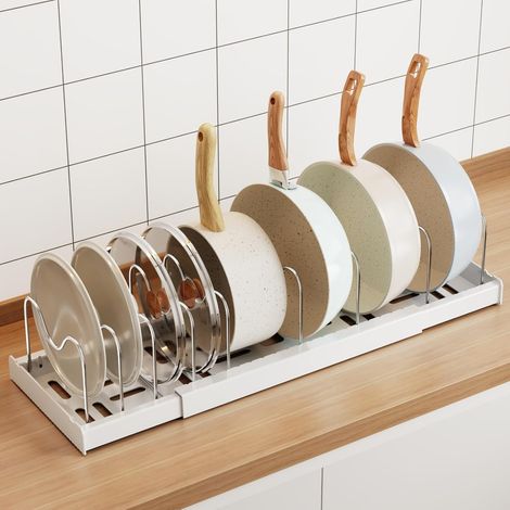 Range Couvercle Casserole Extensible, Rangement Casserole Tiroir Porte Couvercle Supports à Xasseroles Support De Rangement Pour Poêles à Frire (1/5)