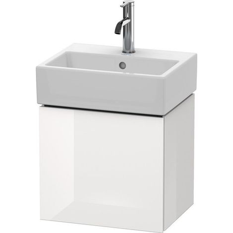 Meuble sous-vasque L-CUBE 400x434x341mm ouverture droite blanc brillant