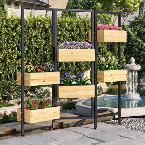 Porte-plantes pliable en bois de sapin 116 x 20 x 112 cm (1/5)