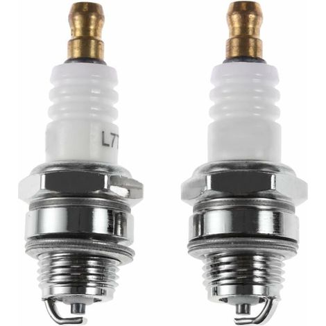 Bougie d'allumage l7t de Tronçonneuse et Débroussailleuse pour Moteur à Deux Temps,430/520 Accessoires Bougie,Accessoires pour scie à chaîne 2pcs (1/4)
