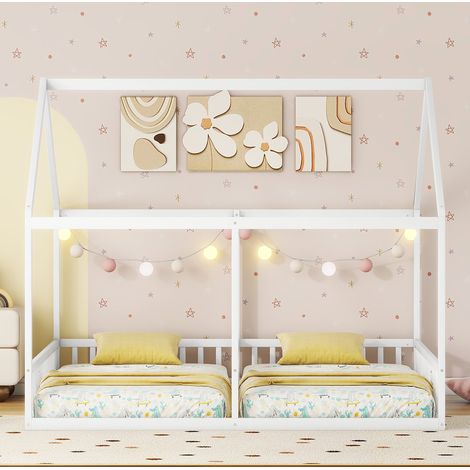 MEUBLIV Cama 90x200 cm blanca – estructura casa 2 en 1, sin colchón (1/5)