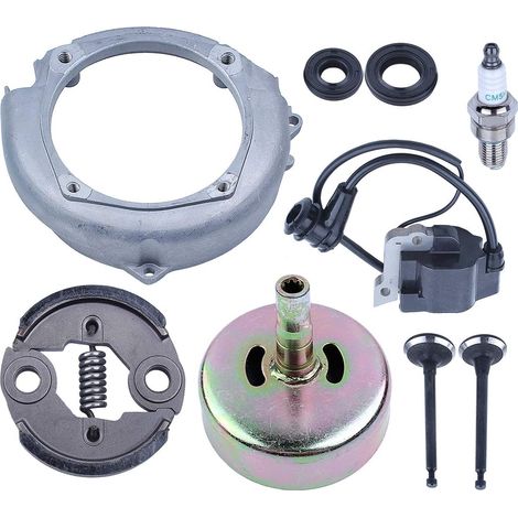 Adefol Clutch Drum for Honda GX35 Engine Lawn Mower Ignition Coil Flywheel Fan Cover Exhaust Valve Intake Oil Seal Set Replacement Parts (1/5)