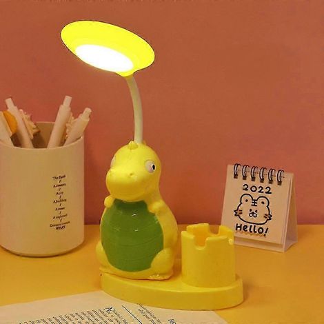 Lampe de bureau dinosaure unique avec veilleuse LED pour enfants, rechargeable sans fil, lampe de protection des yeux pour étudiants et maison, chambre ou bureau. (1/3)