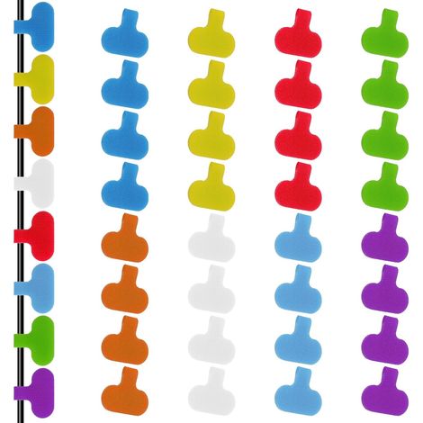 Lot de 32 8 couleurs étiquettes de câble imperméables en nylon pour l'électronique, identification de couleur sur les marqueurs de fil pour la gestion des câbles (1/5)