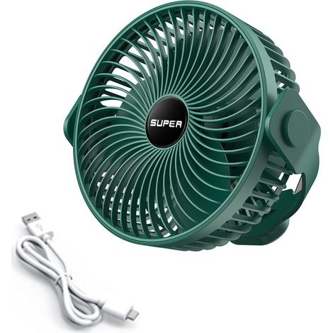 Ventilateur Portable - Batterie Rechargeable - Avec Crochet Et Corde De Suspension - Pour Camping Bureau Maison - 1 Pièce (1/5)