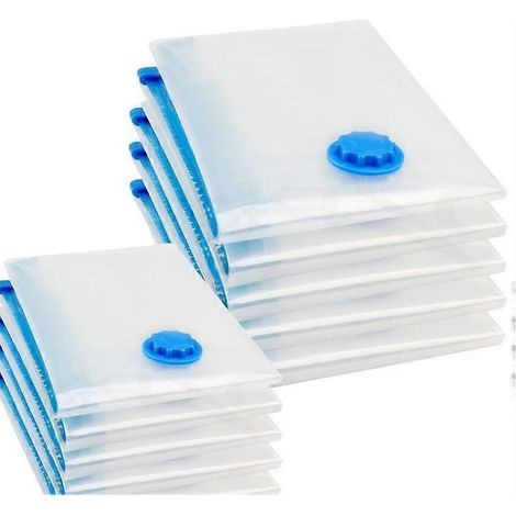 Lot de 6 sacs de rangement sous vide XXL, compatibles avec les couettes en duvet, les vêtements et autres articles de rangement sous vide. (1/4)