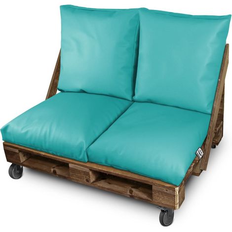 Cojín Multiusos Suelo o Respaldo o Asiento para Palets Exterior Turquesa Happers 60x60 (1 unidad) Turquesa (1/5)